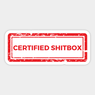 Certified Shitbox - Red Label Design Sticker